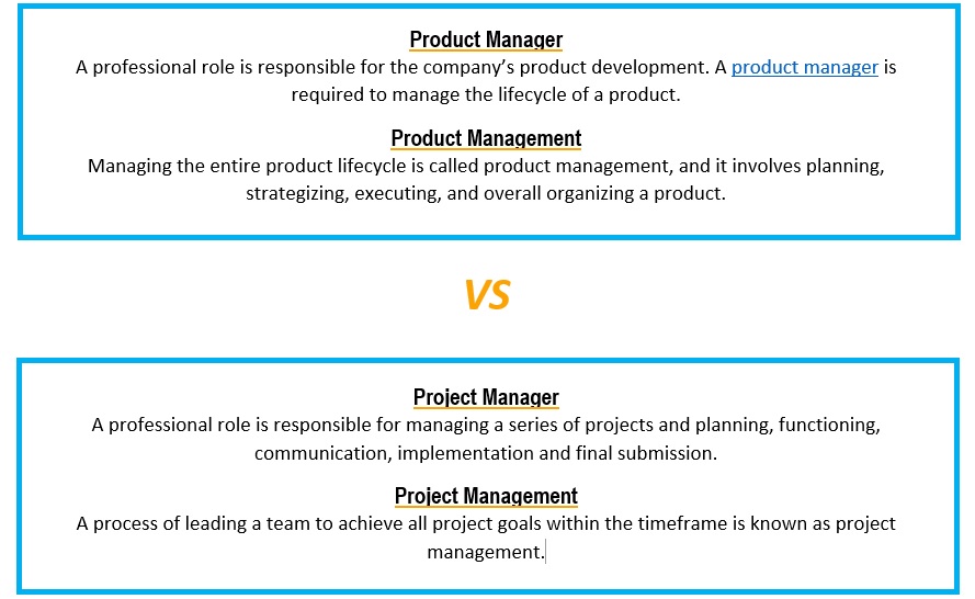 project management vs product management