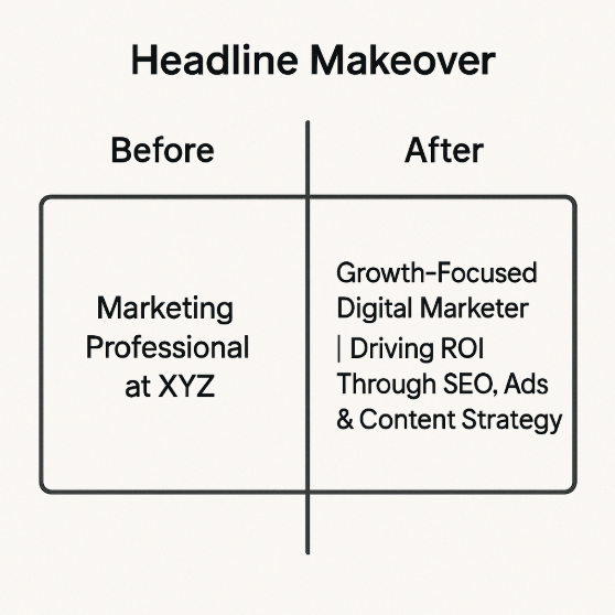 Headline Makeover to improve LinkedIn profile